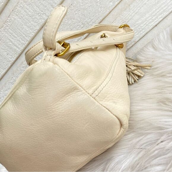 HOBO Ivory Leather Blaze Convertible Hobo Shoulder Bag Backpack Drawstring - Picture 12 of 14